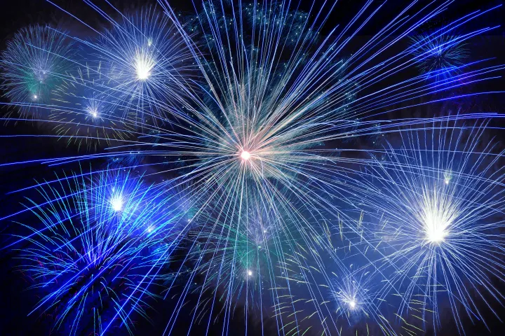 blue fireworks