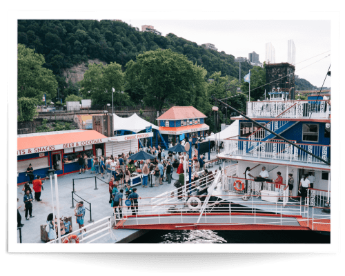a group of people on a boat
