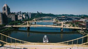 a bridge over a body of water