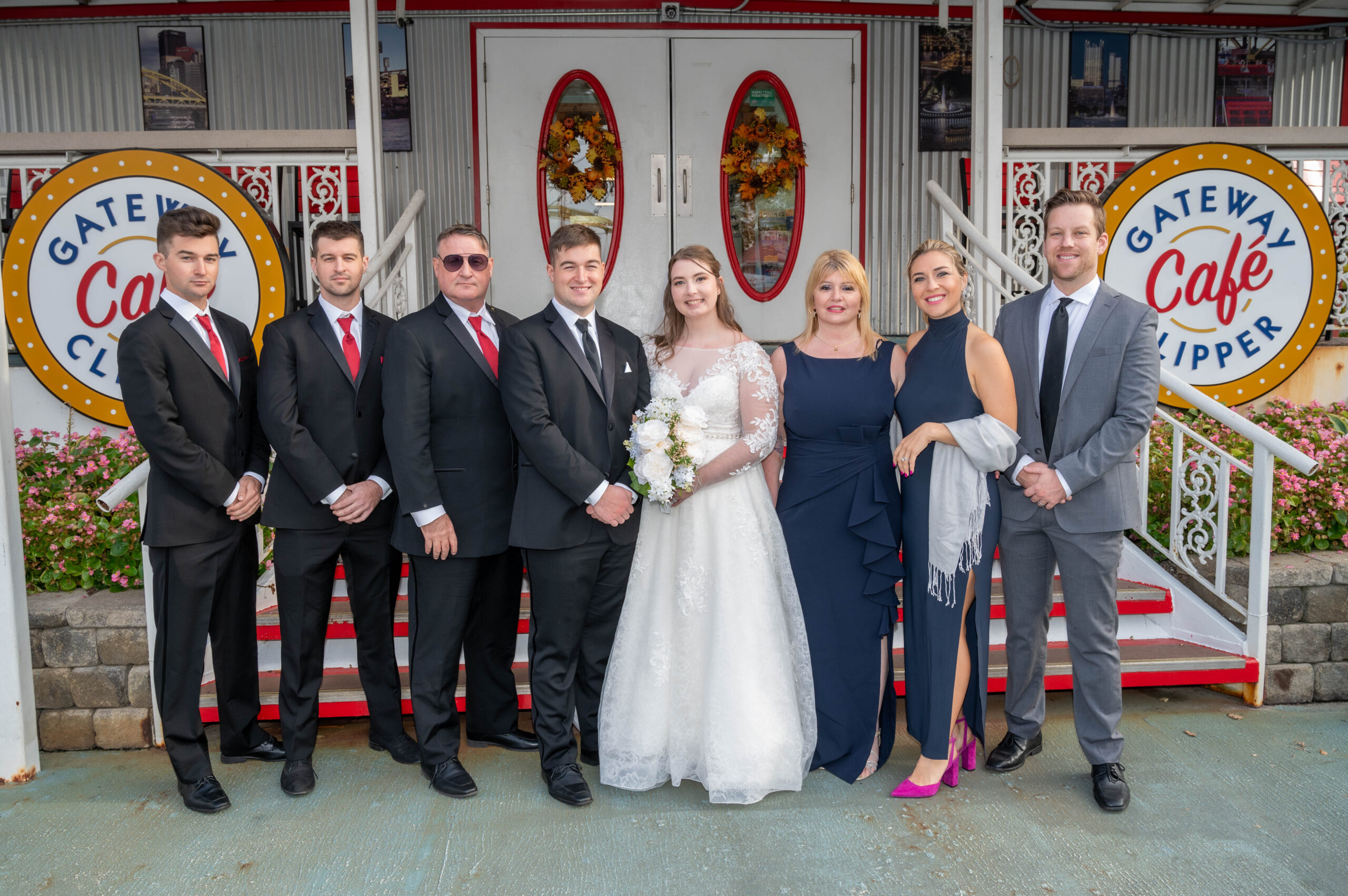 a group of people posing for a photo