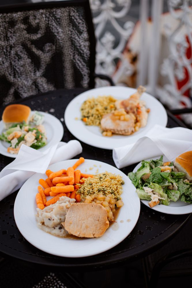 a plate of food on a table